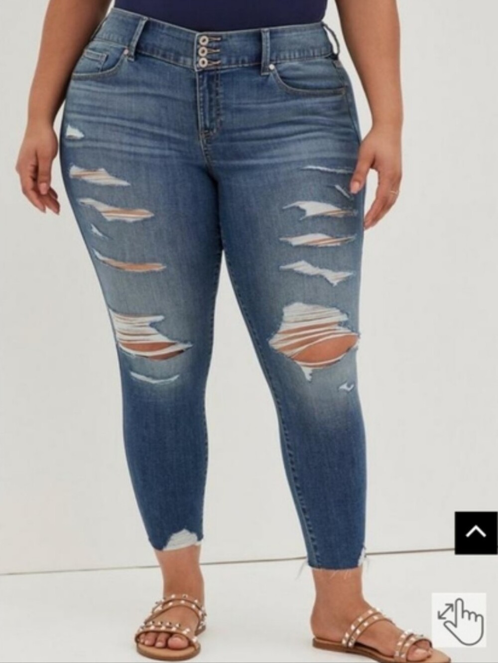 Torrid Jegging Super Soft Distressed Jegging In Andromeda